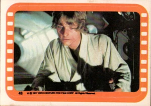 1977 Topps Star Wars Pegatinas #49 ¡Luke, el Guerrero Estelar! - Imagen 1 de 2