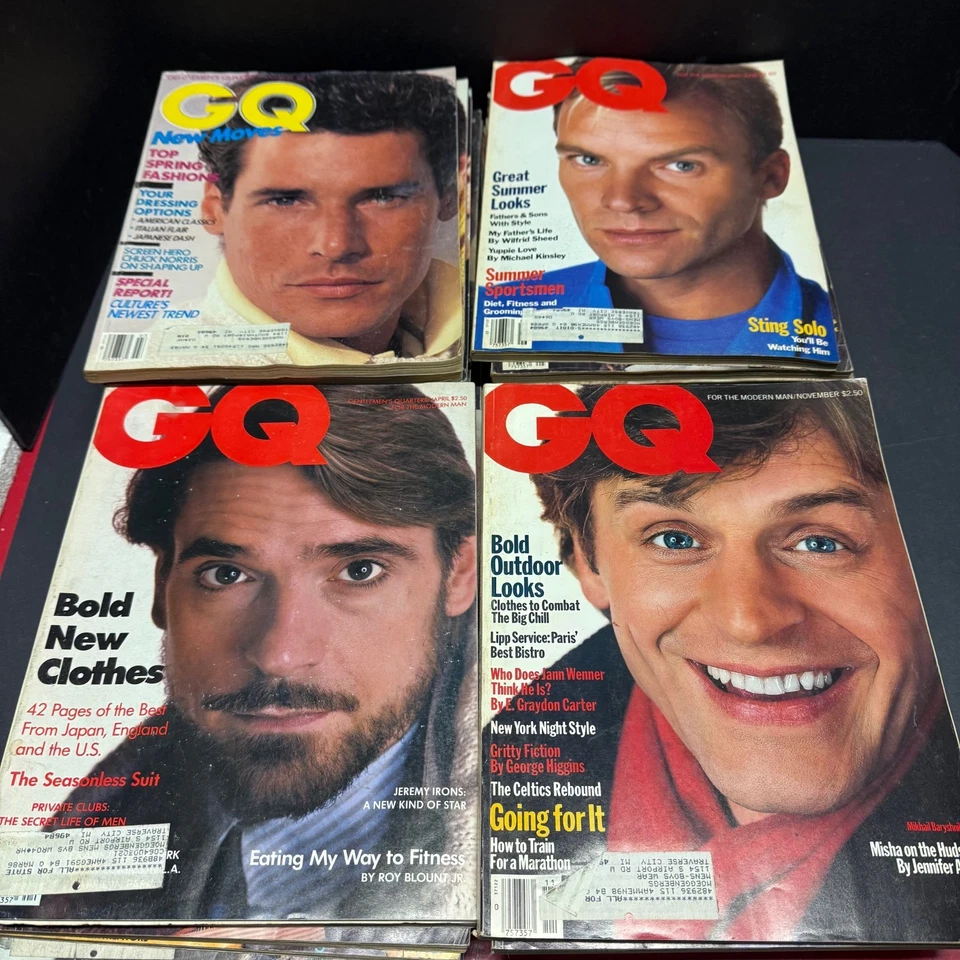 Vintage 80s GQ Gentleman's Quarterly Magazine 1983- 1986 Choose Issue. Bundle - Image 1 of 1