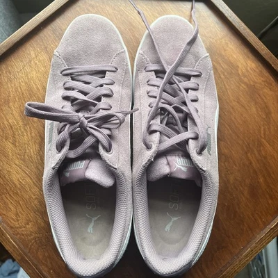 Puma Zapatos Mujer 8.5 Vikky Tenis Rosa Gamuza Puntera Almendra Con Cordones 370204-01 Foto 1 de 4