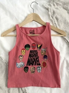 Marvel Comics Kids Tank Top Size M (7/8) Superhero Faces - Picture 1 of 4