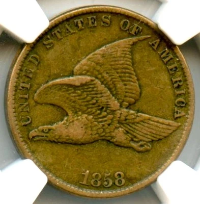 1858 Small Letters Flying Eagle Cent, NGC VF 35 - Image 1 of 3
