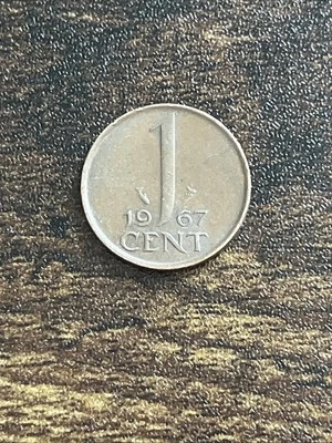 1967 Netherlands 1 One Cent Actual Coin TB1998* - Image 1 of 2