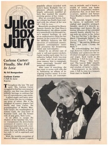 Carlene Carter I Fell In Love Album Review Juke Box Jury magazine CLIPPING photo - Imagen 1 de 1