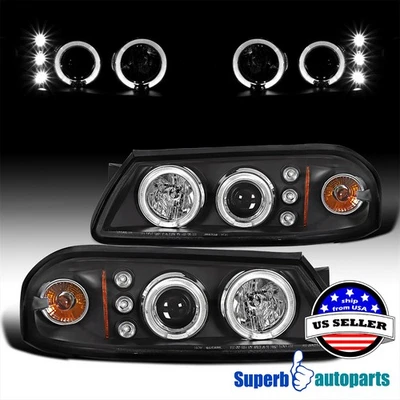 Fits 2000-2005 Chevy 00-05 Impala Replacement Black Halo Projector Headlights Foto 1 de 4