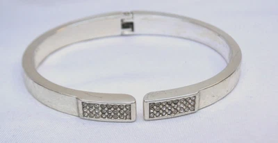 Brighton Meridian Zenith Hammered Silver & Crystal Cuff Bracelet - Image 1 of 4