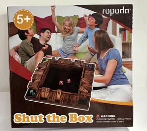 Shut The Box Dice Game 4 Players Board Math Game with 8 Dice New Sealed - Picture 1 of 5