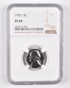 PF69 1953 Jefferson Nickel NGC PR Proof Brown Lbl *5130 - Picture 1 of 5