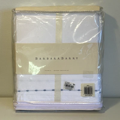 Barbara Barry Pearls Queen Bedskirt Dream 100% Supima Cotton Sateen 60 x 80 x 18 - Image 1 of 4