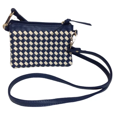 Charming Charlie Crossbody Purse Blue Cream Checked - Image 1 of 4
