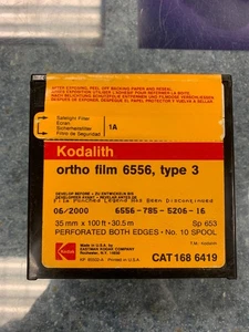 Película Kodalith Ortho 6556 tipo 3 35 mm x 100 pies sin abrir COMO ESTÁ ALMACENADA EN FRÍO 06/00 - Imagen 1 de 3