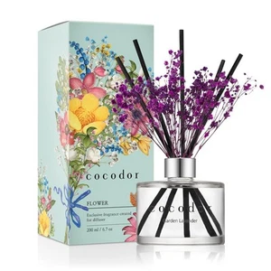 COCODOR Flower Reed Diffuser Set / 6.7oz / Garden Lavender/Scent Diffuser wit... - Picture 1 of 7