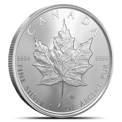 Moneda de plata canadiense hoja de arce 2025 de 1 oz (BU) Foto 1 de 2
