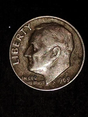 1969 d dime error a one of a kind collectors item - Image 1 of 3