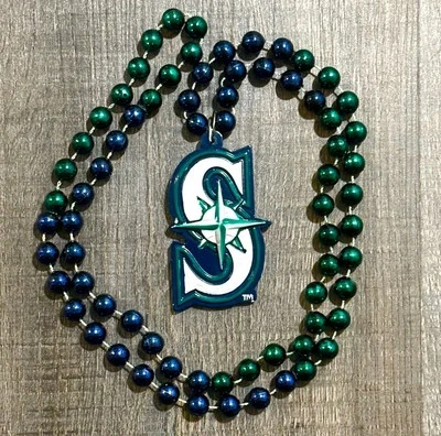 New Seattle Mariners MLB Baseball Beaded Necklace - Image 1 of 3