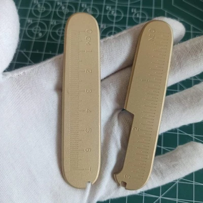 1 Pair Brass Ruler  Handle Scales for 91MM Victorinox Swiss Army Knives - Image 1 of 4