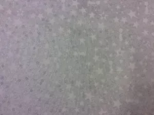 STOF - Glimmering - White Stars + Angels Silver Background - 100% Cotton Fabric - Picture 1 of 5