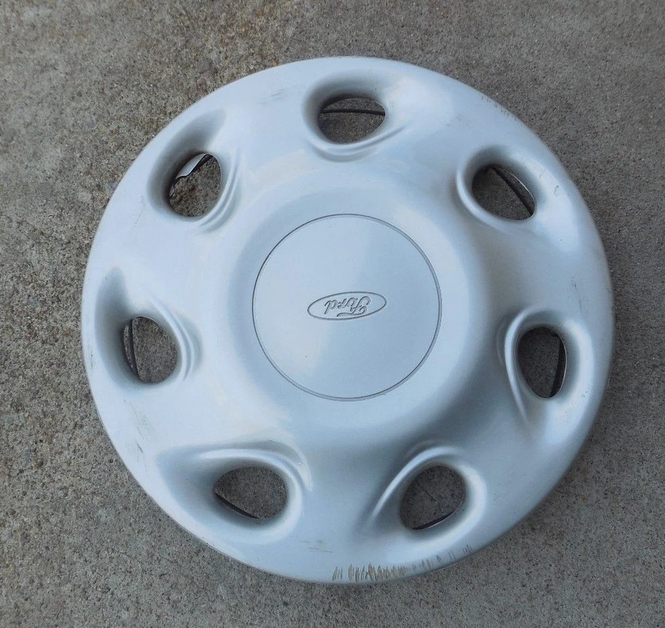 14" 1994 Ford Escort Flat silver 7 Spoke Hubcap Wheel Cover F4CC1130AA Foto 1 de 1