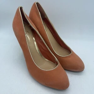 Jessica Simpson Maryanna Peach/Gold Suede Slip On Stiletto Heel Pumps Size 7.5B - Picture 1 of 9