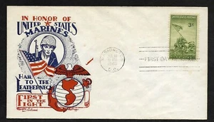 #929 3c WWII Marines - Iwo Jima - Fleetwood/Knapp Cachet FDC - Picture 1 of 2