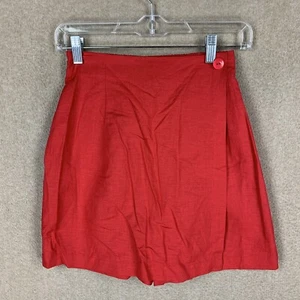 Petite Sophisticate Damen Shorts P (23,5 x 16) rot Leinen Skort Bermuda Wickeloptik - Bild 1 von 17