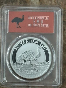 2018 P AUSTRALIA EMU 1 Ounce .999 Pure Silver $1 Coin NGC Mint State 70 - Picture 1 of 4