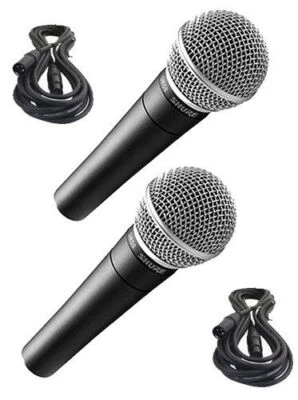 2x Shure SM58 Dynamic Microphones SM58LC w/ 2x 20ft Mic Cables -BRAND NEW- - Image 1 of 4