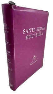 Biblia Bilingue Tamaño Personal RVR1960 Rosa/ Pink Bilingual Bible King James - Picture 1 of 7