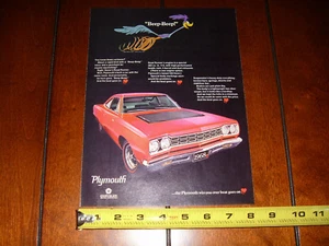 1968 PLYMOUTH ROAD RUNNER ORIGINAL AD - Picture 1 of 4