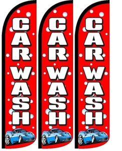 Autowäsche rote Blasen windlos Standardgröße Swooper Flagge Schild Banner Packung mit 3 - Bild 1 von 1