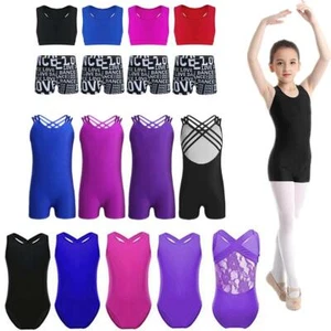 Niños Niñas Ballet Baile Vestido Leotardo Mono Yoga Gimnasio Deporte Ropa de baile Disfraz - Imagen 1 de 45