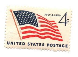 Scott 1132 49 Star Flag 1959 sello original goma 4 centavos (a4) - Imagen 1 de 2