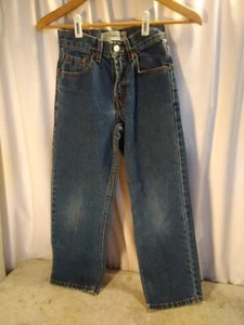 Levi's 550 Boys Jeans Size 10 Slim 23x25 Blue Denim Relaxed Fit - Picture 1 of 4