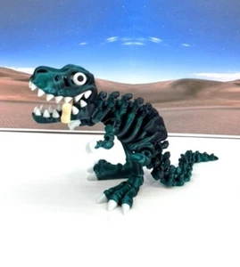 3D Printed Skeleton Dinosaur, 10" Articulated Skeleton T-Rex Fidget Toy - Picture 1 of 2