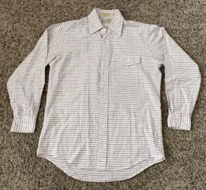 Camisa de colección LL Bean hecha en EE. UU. blanca a cuadros 15 1/2 x 33 con botones de colección - Imagen 1 de 6