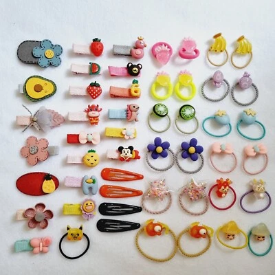 50 Piezas Pinzas para el Cabello Niños Bebé Niña Lindas Corbatas para el Cabello Un Lote Estilo Animal Flores Fruta Foto 1 de 4