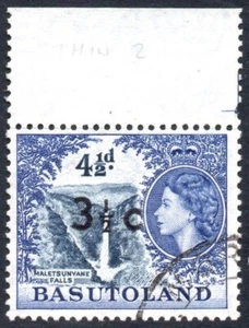 Basutoland 1961 3½c on 4½d type I, thin 2 in ½ surcharge, SG.62, VFU - Picture 1 of 1