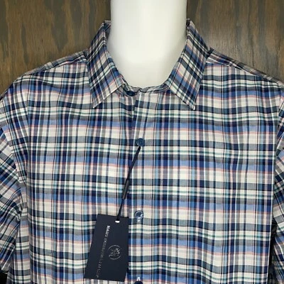 Hart Schaffner Marx Para Hombres XL Manga Larga Vestido a Cuadros Informal Camisa de Algodón NUEVA $98 Foto 1 de 4