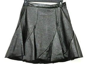 Topshop Idol Womens Black Flared Flippy Lined Faux Leather Miniskirt $68 US 6 - Picture 1 of 5