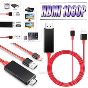 Red HDMI Mirroring Cable HDTV TV Adapter For Apple iPhone XS Max / XR / XS / X - Bild 1 von 11