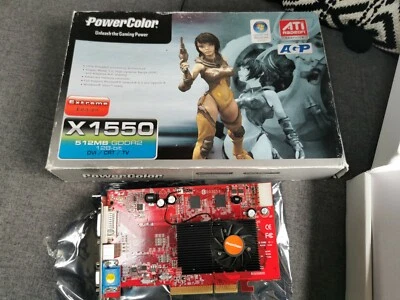 Vintage Power Color ATI RADEON AGP X1550 Extreme Edition GRAPHICS CARD XP VISTA  - Image 1 of 4