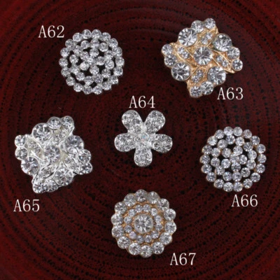 20PCS Vintage Handmade Flower Rhinestone Buttons Bling Flatback Crystal Pearl - Image 1 of 4
