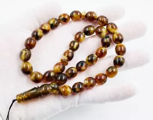 Rosario Ámbar ÁMBAR NATURAL Misbaha Tesbih Tasbeeh cuentas de oración prensadas - Imagen 1 de 8