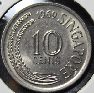 1969 Singapore 10 Cents Crowned Seahorse BU/UNC - Picture 1 of 2