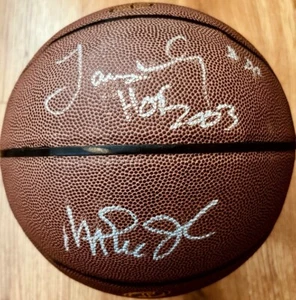 Magic Johnson James Worthy signed Spalding NBA basketball ball PSA/DNA LA Lakers - Picture 1 of 2