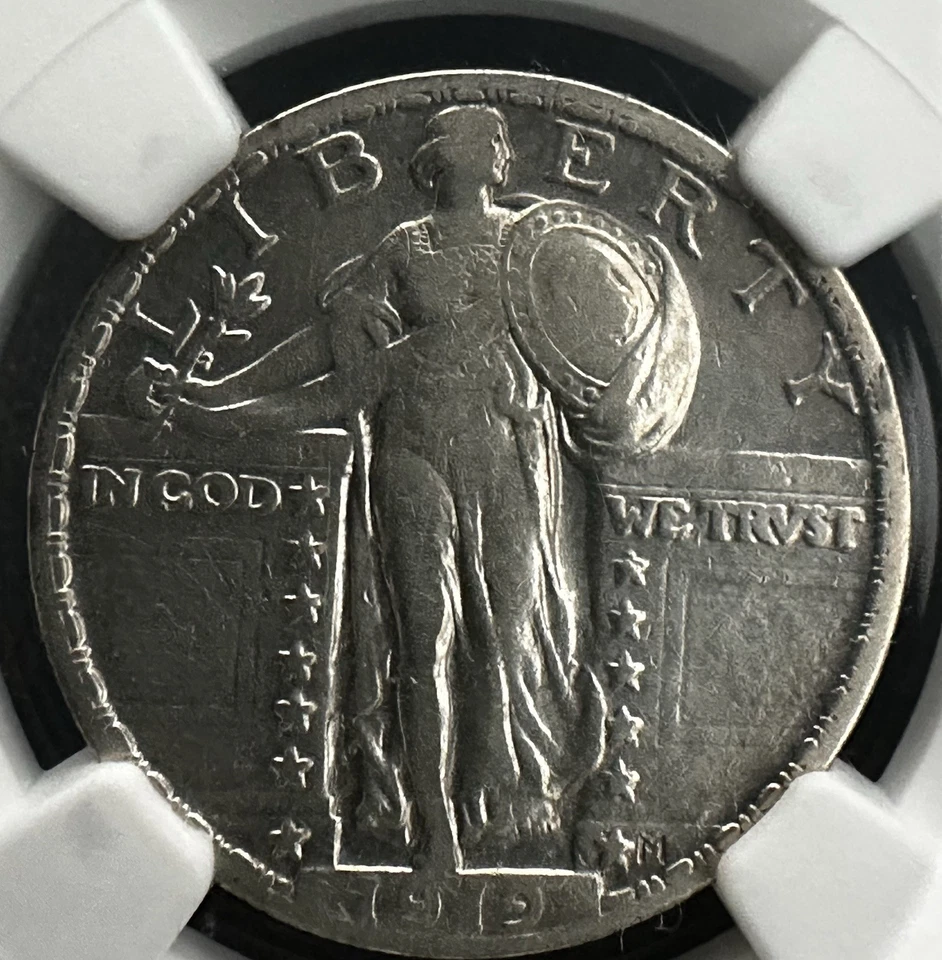 1919 Standing Liberty Quarter NGC VF Details (Cleaned) Type 2 25c Silver - Image 1 of 4