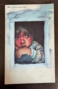 "A Pueblo Indian Child" Native American 1928 Postcard - Picture 1 of 3