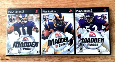 Lote Madden NFL PS2 - 2002, 2003 y 2005 probado PlayStation 2 paquete de juegos deportivos Foto 1 de 4