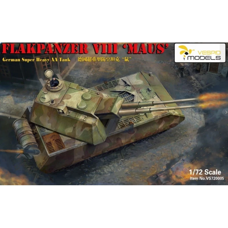 Modelli Vespid VS720005 - 1:72 Flakpanzer VIII Maus Barile In Metallo - Nuovo - Immagine 1 di 1