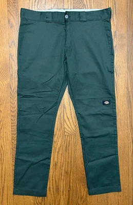 Dickies Pants Mens 36x30 Green Skinny Straight Flex Double Knee Work Twill - Image 1 of 4