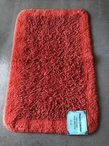 100% Cotton Orange Bath Shag Rug Washable Plush Rug 20โx30โ Phoenix Collection - Picture 1 of 13